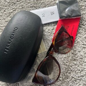 Salvatore Ferragamo Tortoiseshell Sunglasses with Brown Gradient Lenses